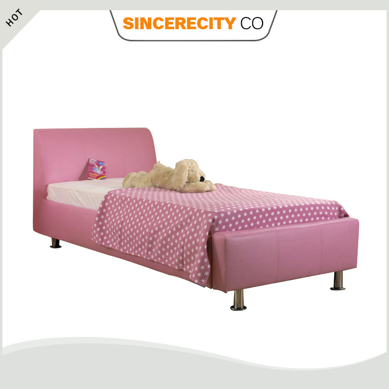 PU PVC Pink color  Single bed for Children, KIDS bed