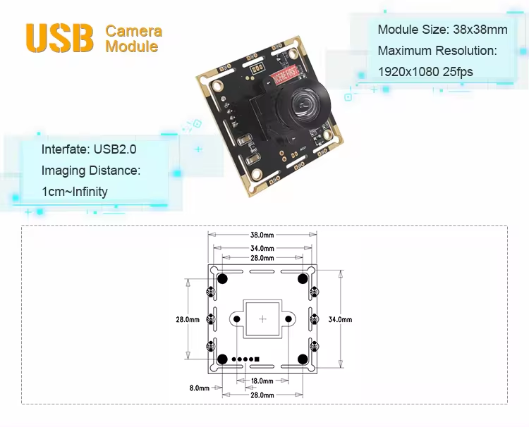 Mini 2MP SP5268 Image Camera Sensor Barcode Scanner Cmos Sensor Camera USB Module