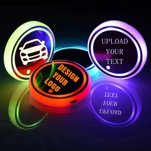 Promotional Cheapest Christmas Acrylic Light Up Colorful Led Car Coasters For Drinks