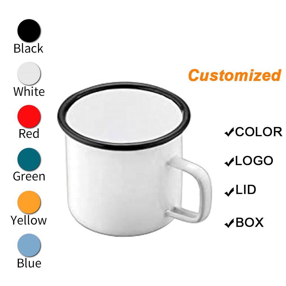 Custom 6/7/8/9/10cm Vintage Souvenir Travel Enamel Coffee Cup Enamel Mugs For Tea Wholesale Printed Camping Coffee