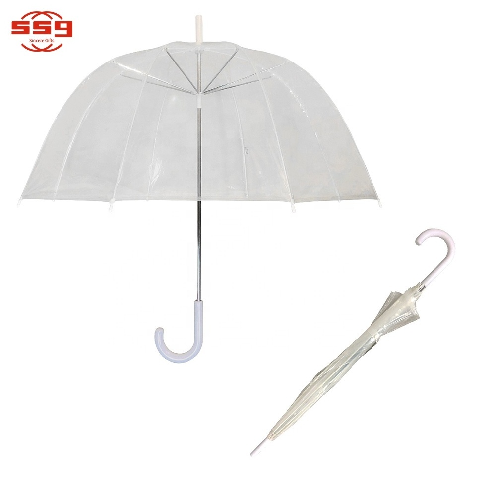 Custom Disposable EVA POE Clear Plastic Cheap Folding Transparent Umbrella