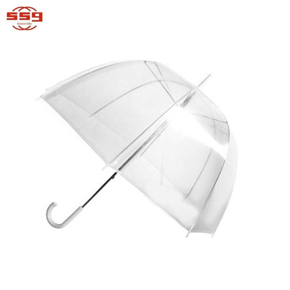 Custom Disposable EVA POE Clear Plastic Cheap Folding Transparent Umbrella