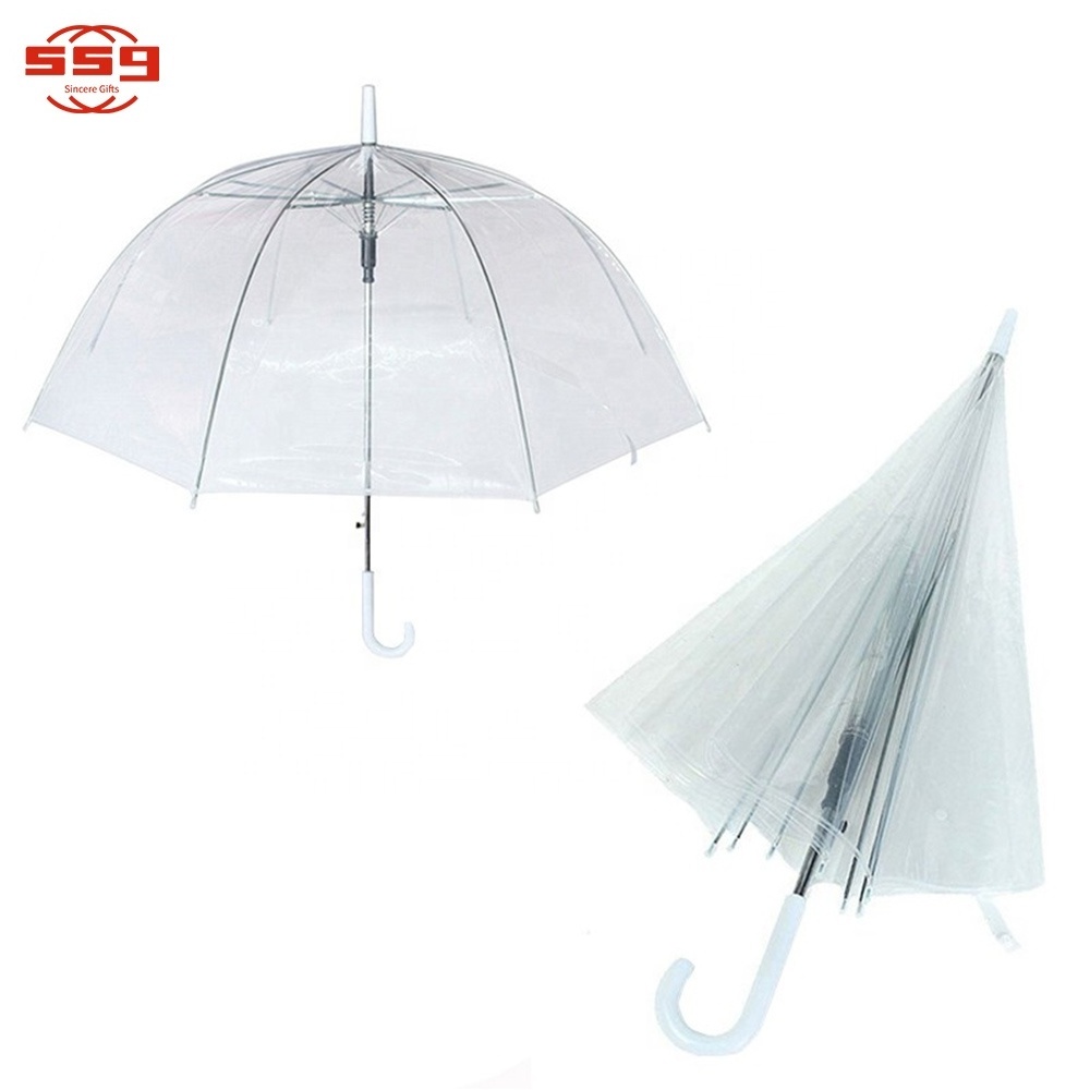 Custom Disposable EVA POE Clear Plastic Cheap Folding Transparent Umbrella