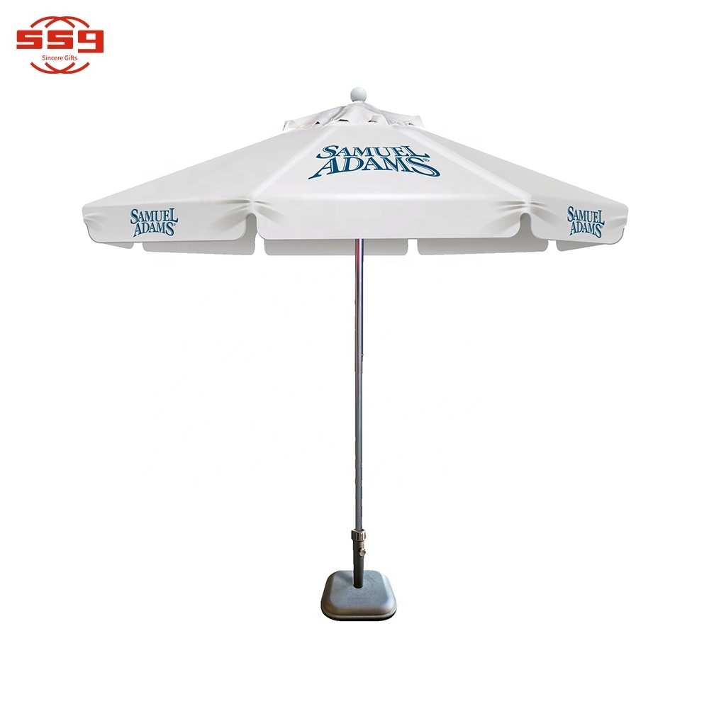 Promotional Advertising 68 Inch Custom Cheap White Green Beach Umbrella