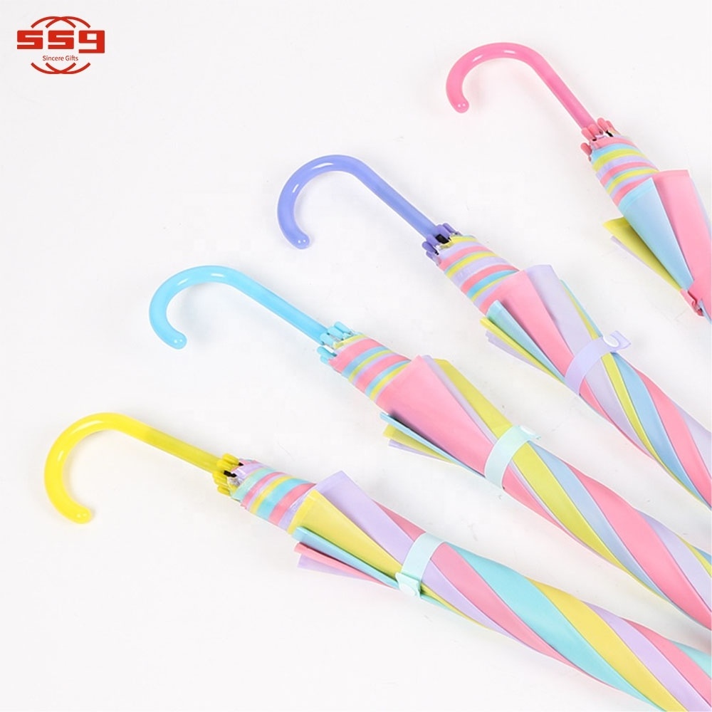 Manufacturer Promotional Colorful Straight Mini EVA 8 Ribs Kids Transparent Umbrella