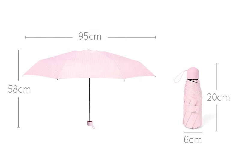 Customized Logo Cheap Windproof Sun Rain Manual Compact 5 Folding Mini Pocket Umbrella