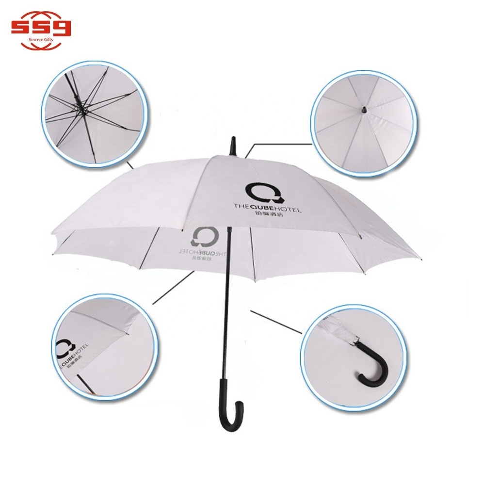 SSG Promotional Advertising Black White Wholesale Custom Logo Large 68 Inch UV Golf Umbrella