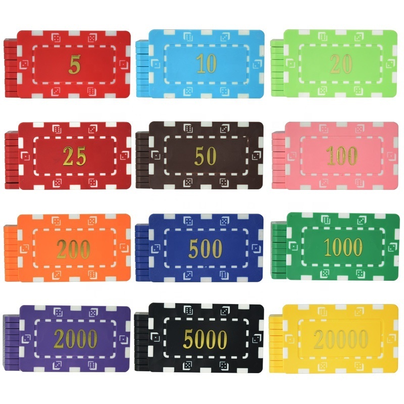 Custom Different Shape Made Cheap Luxury Ept Casino Ceramic Clay Rectangular Poker Chips Sets With Logo