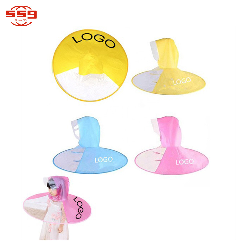 Top Dog Custom Logo Foldable Reusable Gear Duck Rain Court Children Ufo PVC Waterproof Raincoat