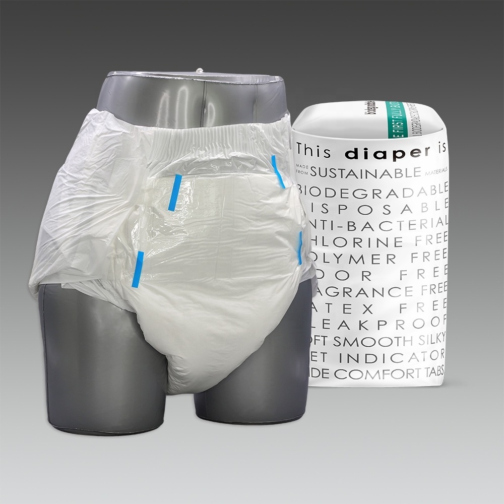 Wholesale High Quality Woman Man Large Size Elder soft breathable custom plastic backed disposable adult diapers in bulk