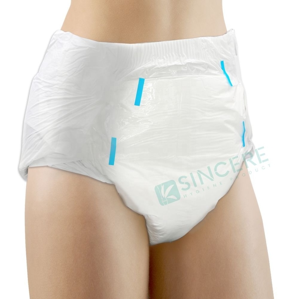 Wholesale High Quality Woman Man Large Size Elder soft breathable custom plastic backed disposable adult diapers in bulk