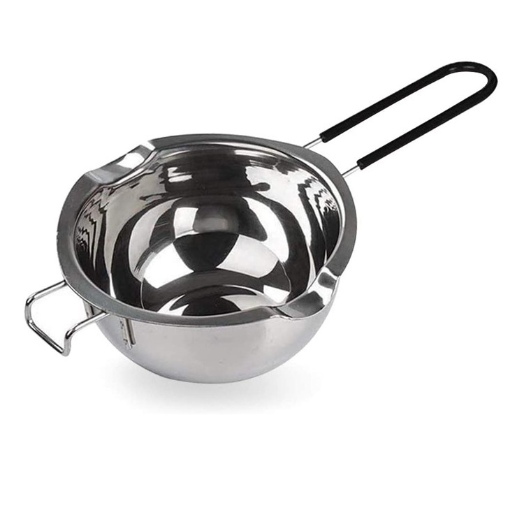 600ML Stainless Steel Double Boiler Pot Heat Resistant Silicone Handle Chocolate Melting Pot