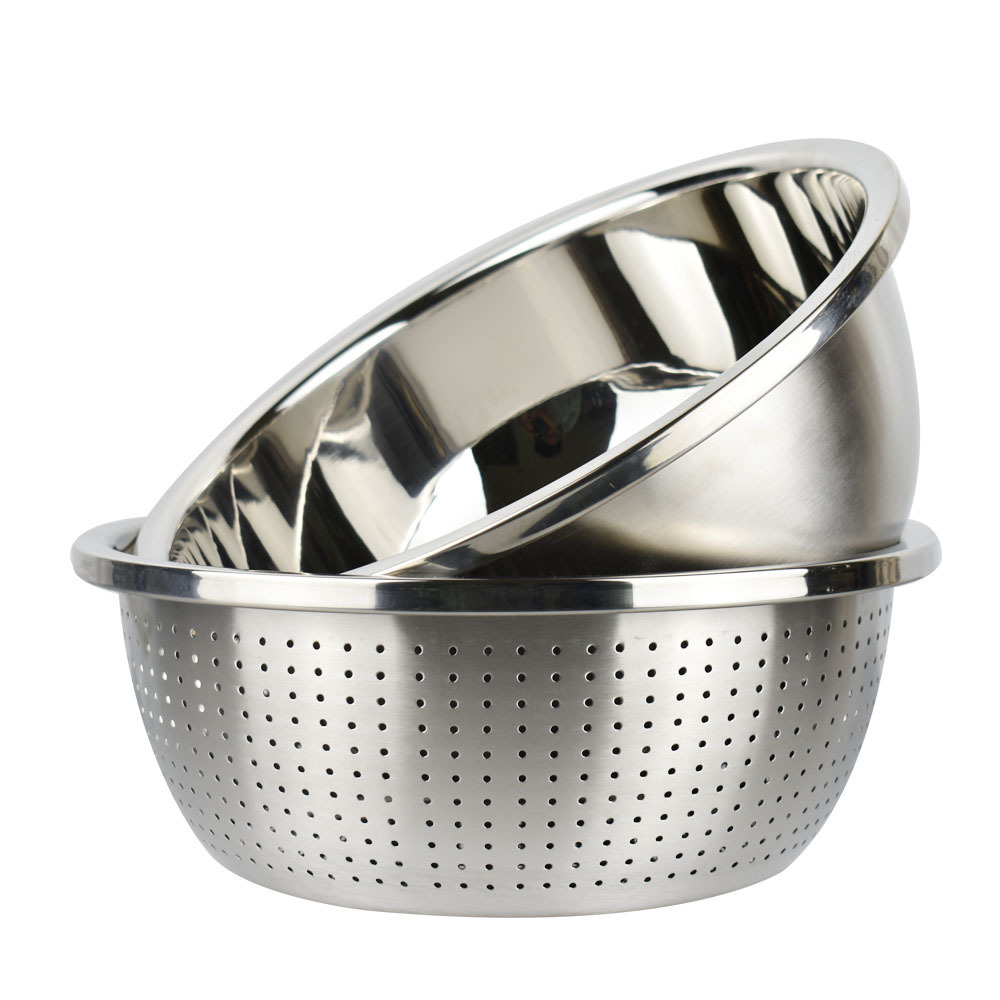 Kitchen Utensil kitchen vegetable & fruit collapsible 304 stainless steel bowls colander