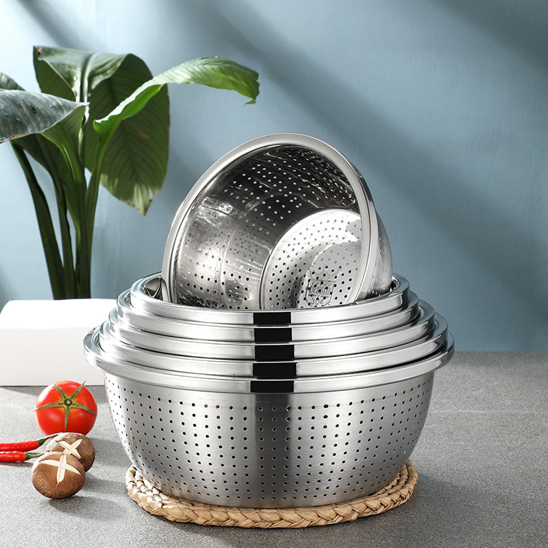 Kitchen Utensil kitchen vegetable & fruit collapsible 304 stainless steel bowls colander