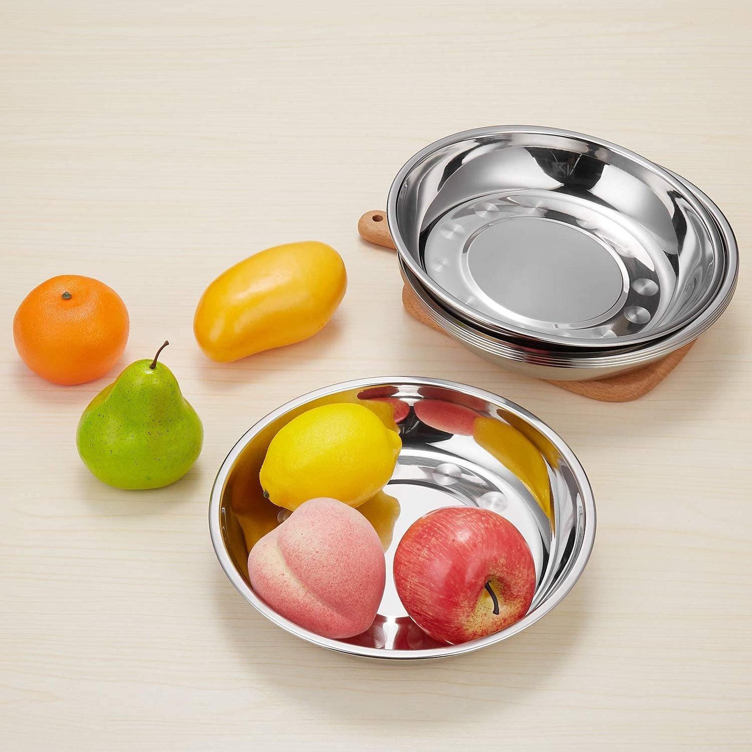 Cheaper Price Wholesale Dinner Plate Stainless Steel Dishes Plates Set Camping Plate