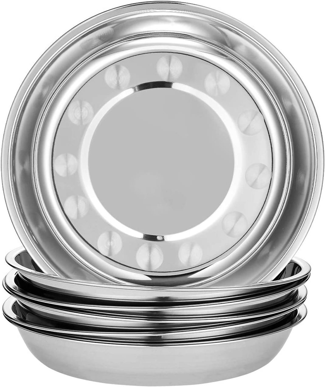 Cheaper Price Wholesale Dinner Plate Stainless Steel Dishes Plates Set Camping Plate