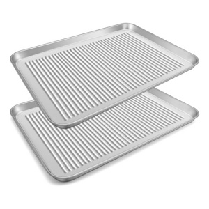 Cheaper Price Cookie Sheets Pans Trays Rectangular Stainless Steel Baking Tray for Oven