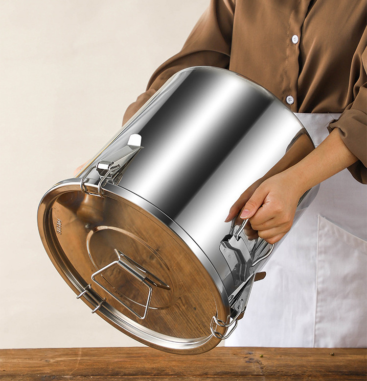 Kitchen Rice Coffee Bean Milk Barrel Stainless Steel Airtight Food Container Transportation Food Storage Bucket