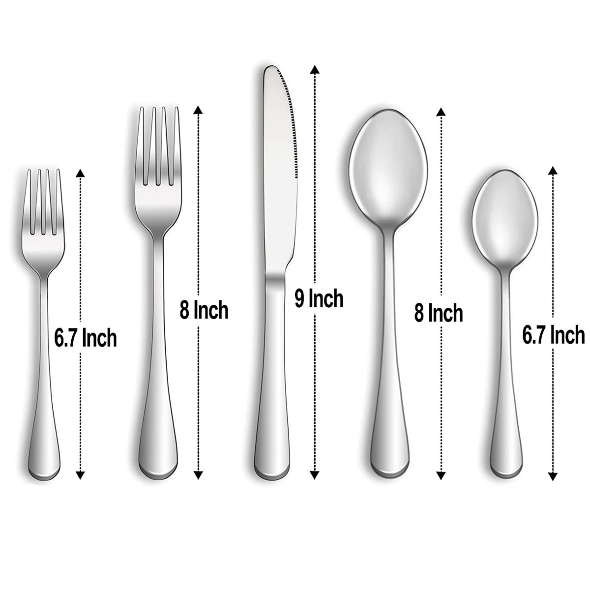 Restaurant Silverware Flatware Cutlery Set 304 Stainless Steel Utensils Set Knife Fork Spoon