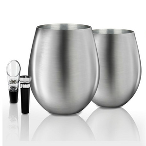 500ml 16oz Outdoor Events Portable Metal Wine Tumbler Drinking Custom Logo Beer Cup Stainless Steel Stemless Wine Glasses