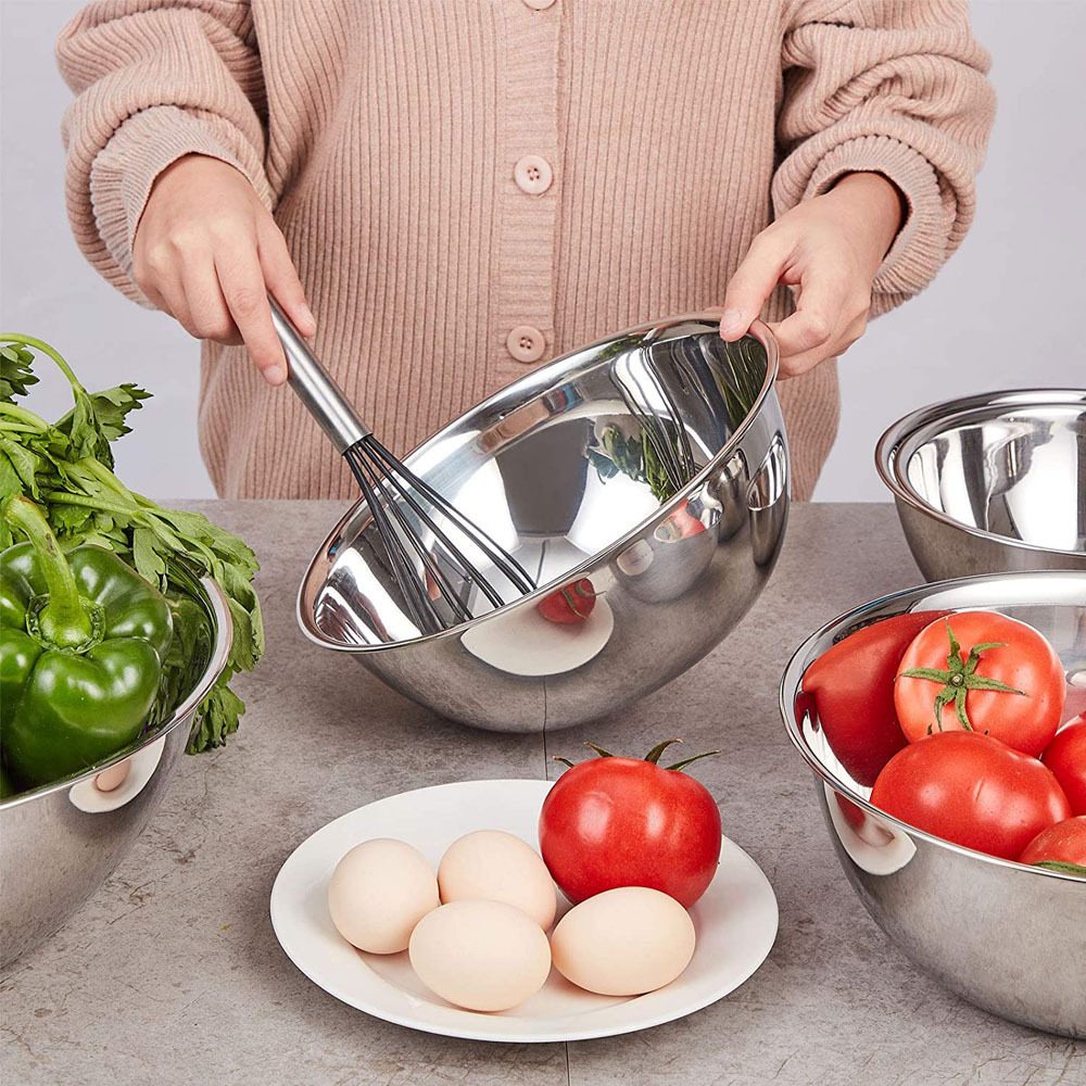 Cheaper Price Stainless Steel Mixing Bowl Set Thicker Nesting Bowls Salad Bowl For Baking