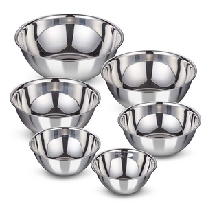 Cheaper Price Stainless Steel Mixing Bowl Set Thicker Nesting Bowls Salad Bowl For Baking