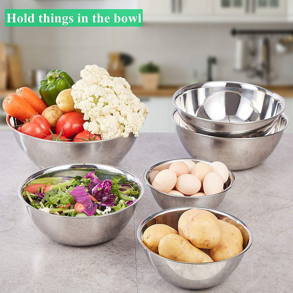 Cheaper Price Stainless Steel Mixing Bowl Set Thicker Nesting Bowls Salad Bowl For Baking