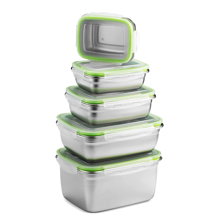 Leakproof 350ml 550ml 850ml 1800ml 2800ml Food storage container Stainless Steel Lunch Box Food Container