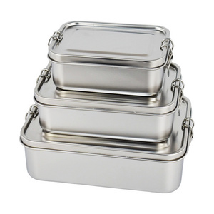 Leakproof 550ml 850ml 1400ml 2400ml Food Container Stainless Steel Kids Bento Lunch Box