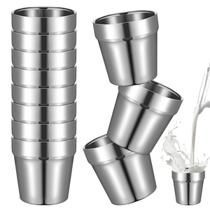 6 oz Metal Cups for Toddlers Kids Stainless Steel Insulated Tumblers Mug Milk Cup