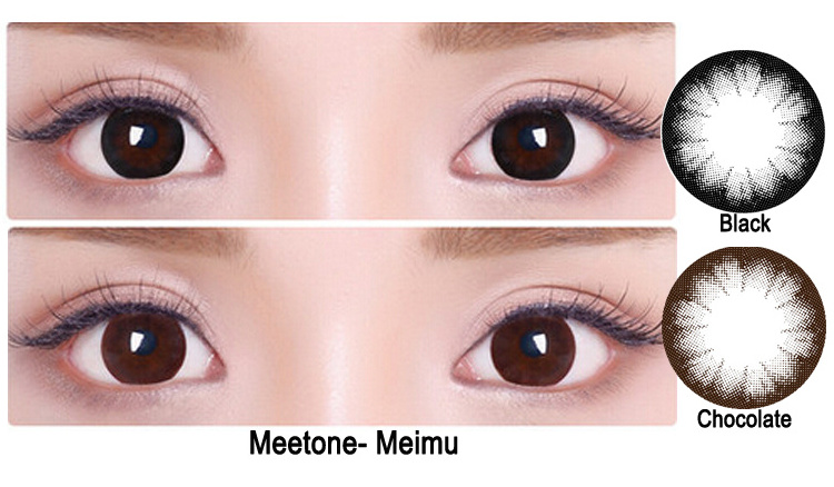 Meetone Meimu 2 tone soft big diameter black chocolate 17mm contact lens