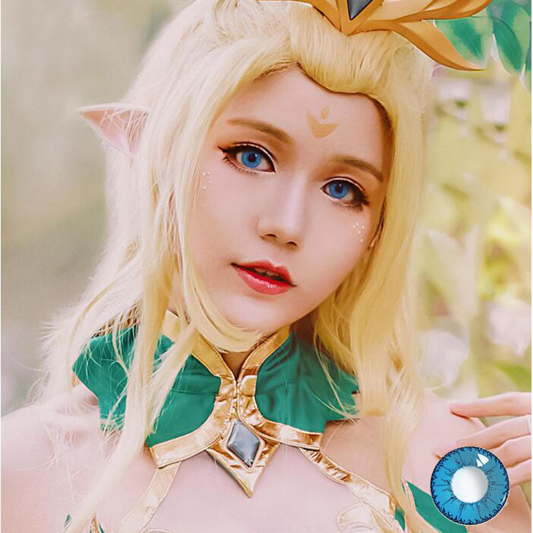 Factory directly cheap price Meetone Demon red blue violet colored eye contact lenses cosplay