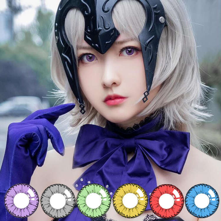 Factory directly cheap price Meetone Demon red blue violet colored eye contact lenses cosplay