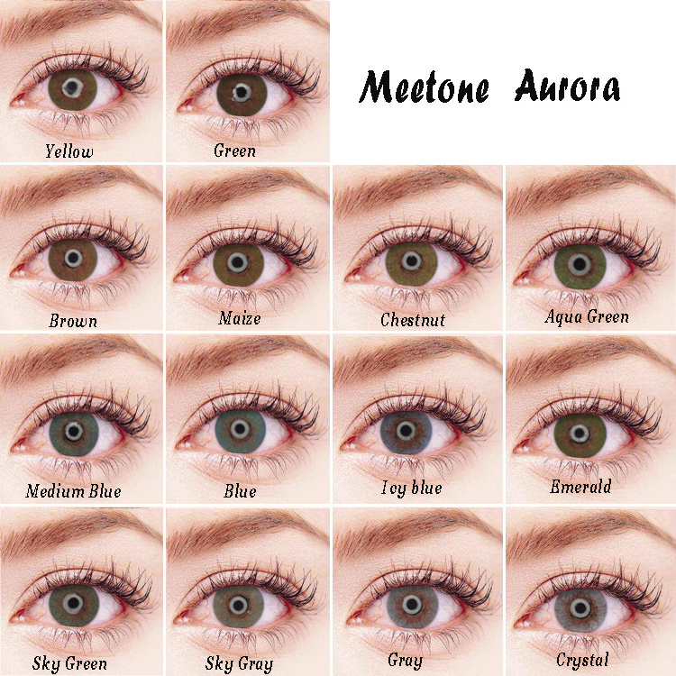 Fancy colors Meetone aurora eyes cosmetic soft contact lens