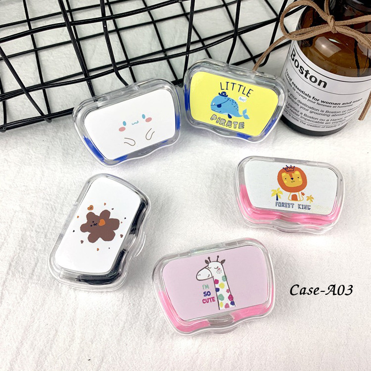 Meetone contact lens container case travel kit eye wear accessory tweezers applicator plastic box storage