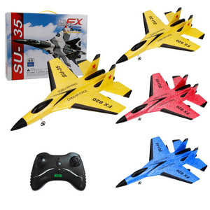 2.4G Epp Foam Glider RC Airplane FX-620 SU-35 Take Off In Two Modes with LED light RC Jet Plane Outdoor Flying Toys vs G1 Glider