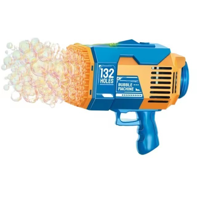 Factory Outlet Kids Outdoor Play Party Camping Bubble Machine Toys 132 Holes Rocket Bazooka Bubble Gun