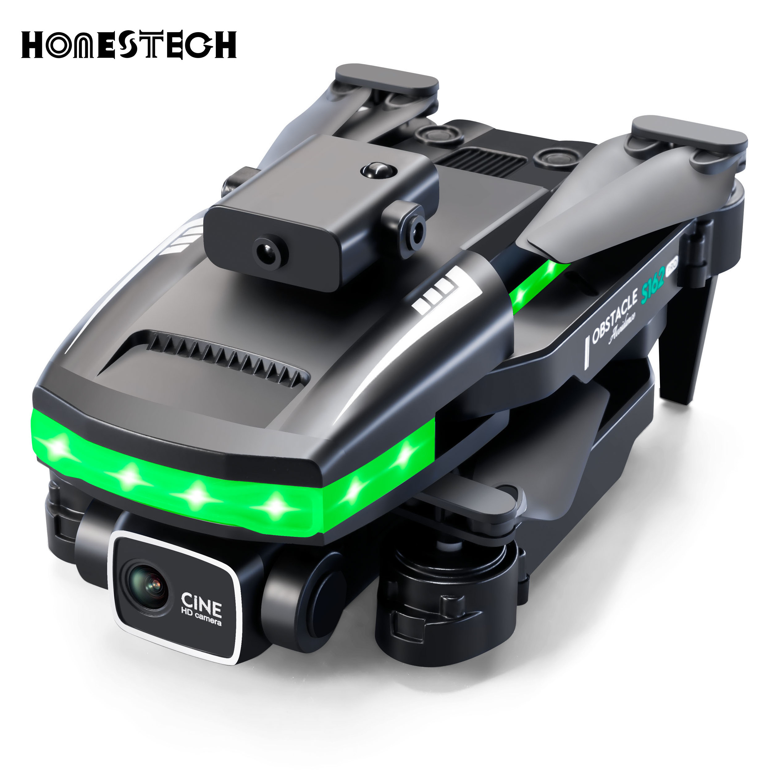 LED Cool Night Flight 10 Minutes Battery Life 4K HD Dual Camera Lens Switching Broader Vision Light Remote Control S162 Drone