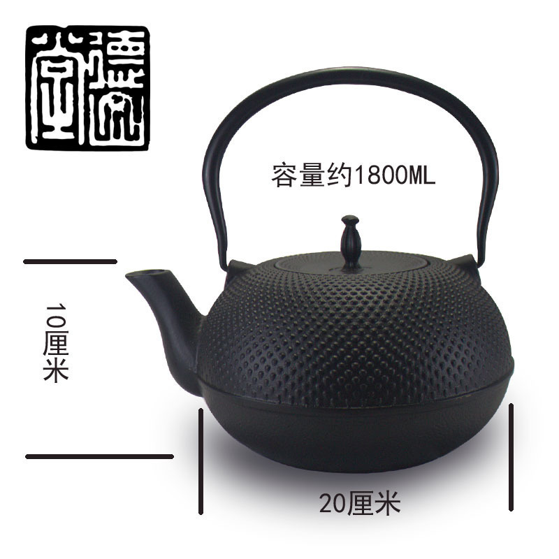 Simple Chinese Cast Iron antique Teapot Black