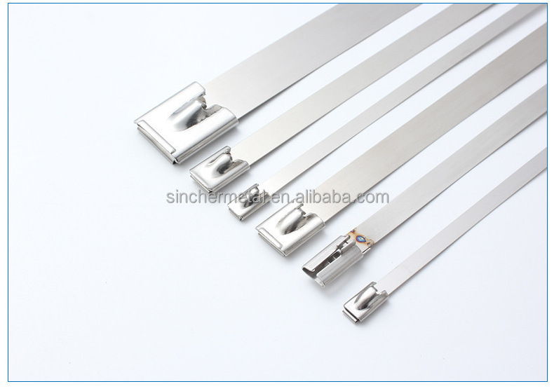 Barb Ball Self Lock Ppa Pvc Nylon Coated Galvanized Stainless Steel Ss 316 Polyamide Metal Detectable Cable Tie 8X150MM