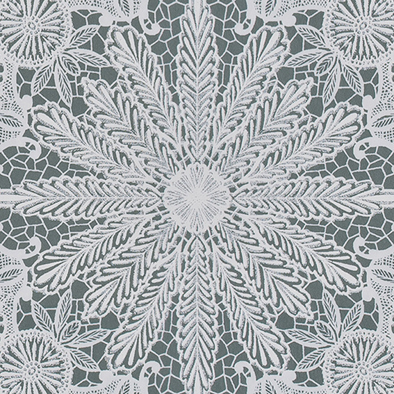 Wallpaper of gorgeous pattern with gold on a pure white relief, imagining the delicate decorative beauty of ancient buildings.