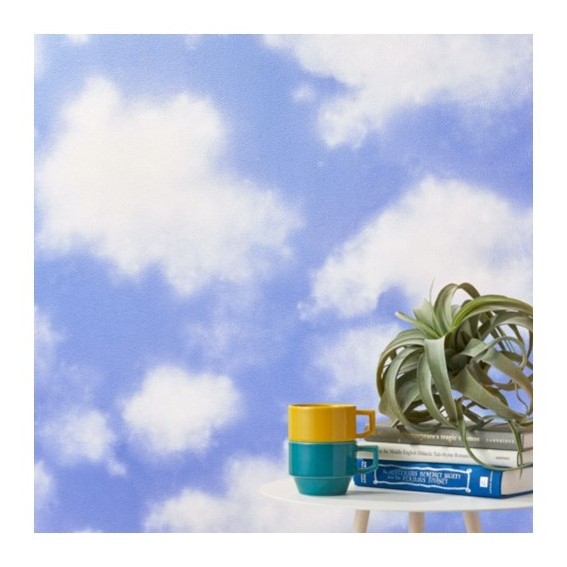 The scenery of the blue sky was used as the wallpaper design. Perfect for children's rooms.