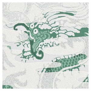 An auspicious inorganic wallpaper made in Japan with a dragon peeking through the clouds.