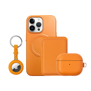 luxury leather phone case watch ipod case gift set with airpod case