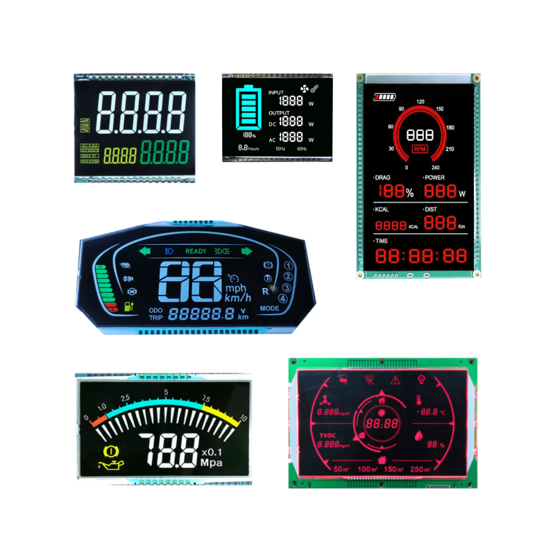 Factory customized size 7 segment monochrome touch lcd screen TN HTN STN FSTN lcd display for energy meter