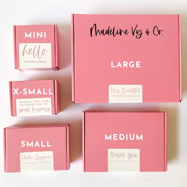 Custom logo Small Business Shipping Supplies Pink Shipping Boxes Bridesmaid Proposal Pink Mailing Boxes