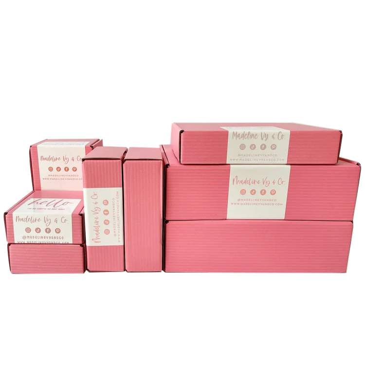 Custom logo Small Business Shipping Supplies Pink Shipping Boxes Bridesmaid Proposal Pink Mailing Boxes