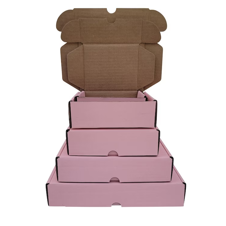 Pack of 25/50/100 Pink Packaging Boxes Corrugated Clothing Gift Mailer Boxes Custom Shipping Boxes for Small Business