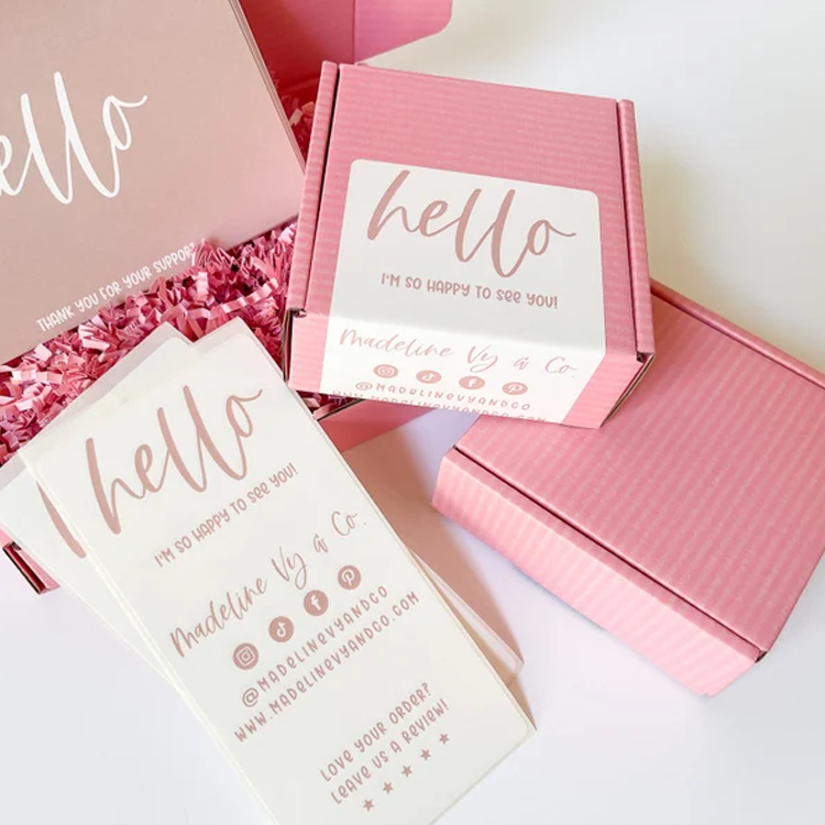 Custom logo Small Business Shipping Supplies Pink Shipping Boxes Bridesmaid Proposal Pink Mailing Boxes