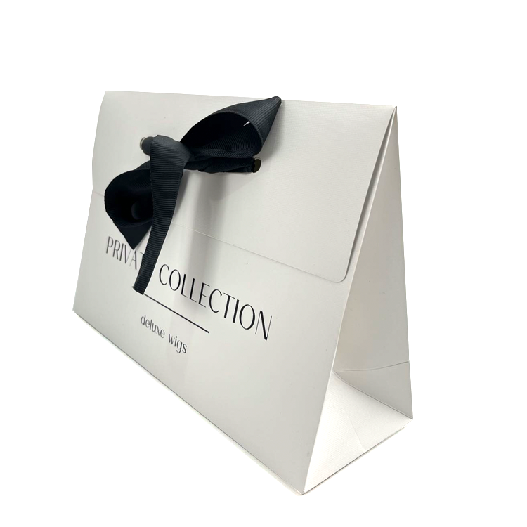 Custom Advertising Kraft White Black Door Gift Small Luxury Shopping Gift Paper Bag For Food